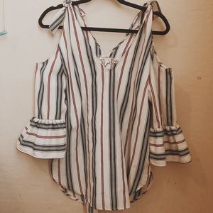 Striped off the shoulder blouse